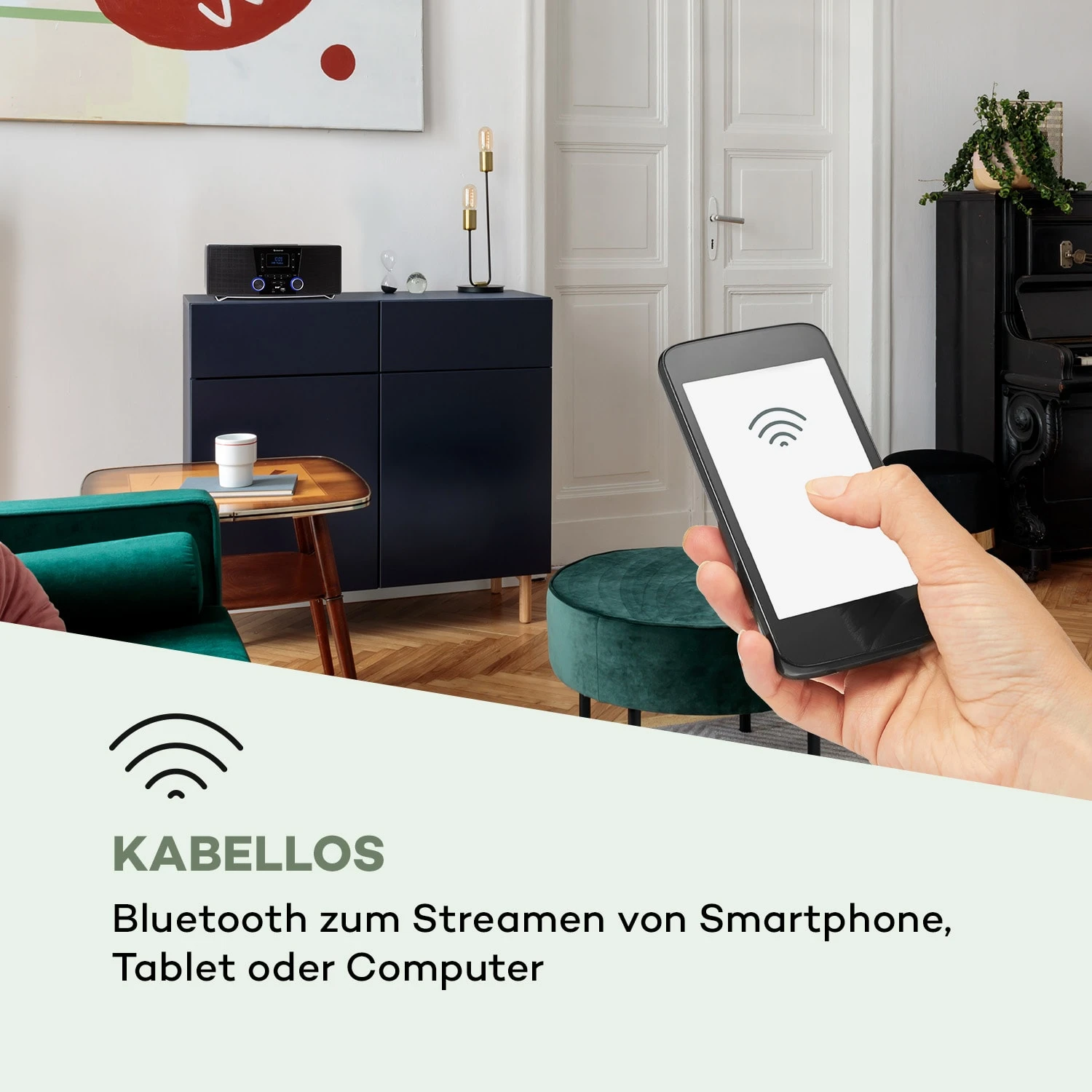 Stockton Micro Stereosystem 20W Max. DAB+ UKW CD-Player BT OLED – Bild 6