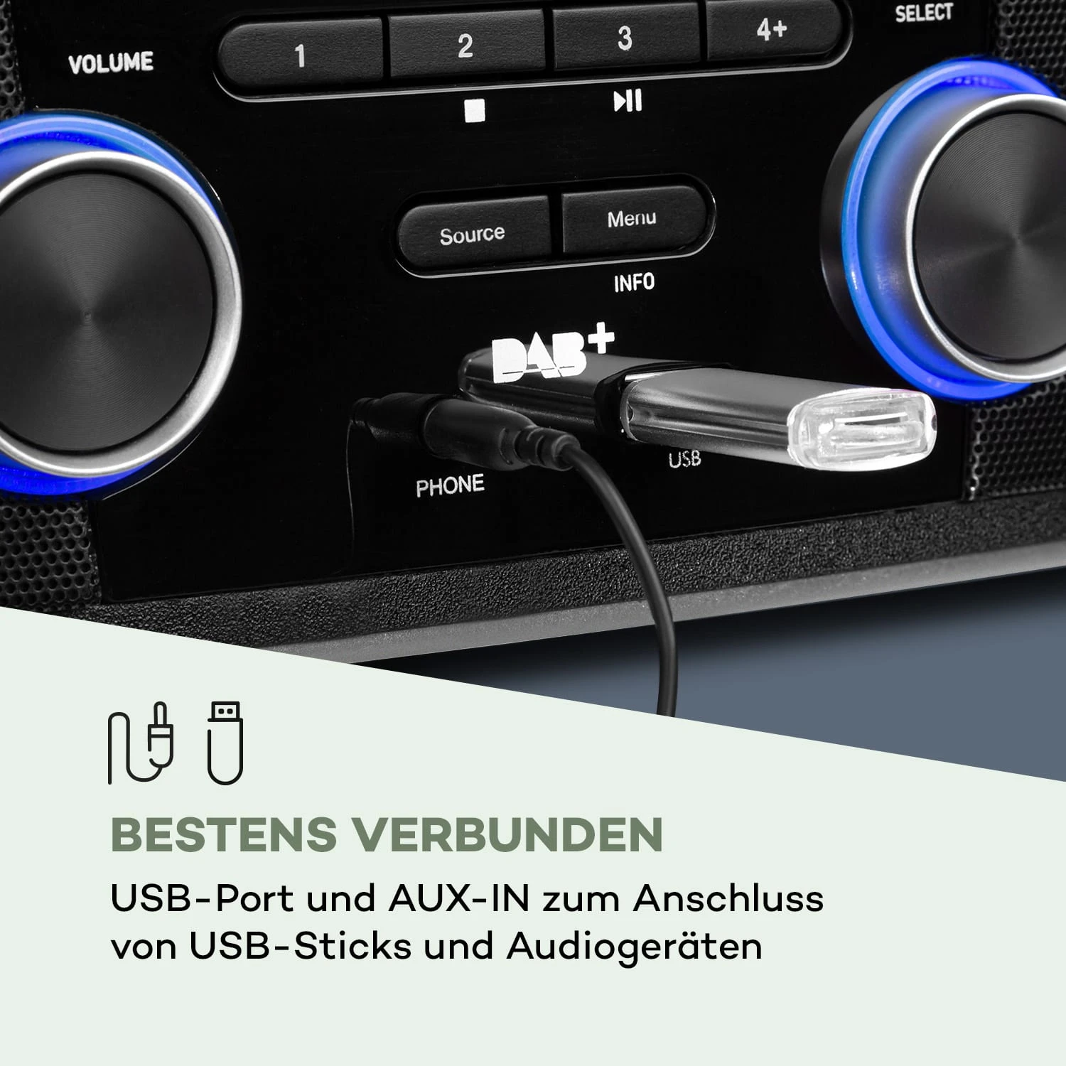 Stockton Micro Stereosystem 20W Max. DAB+ UKW CD-Player BT OLED – Bild 7
