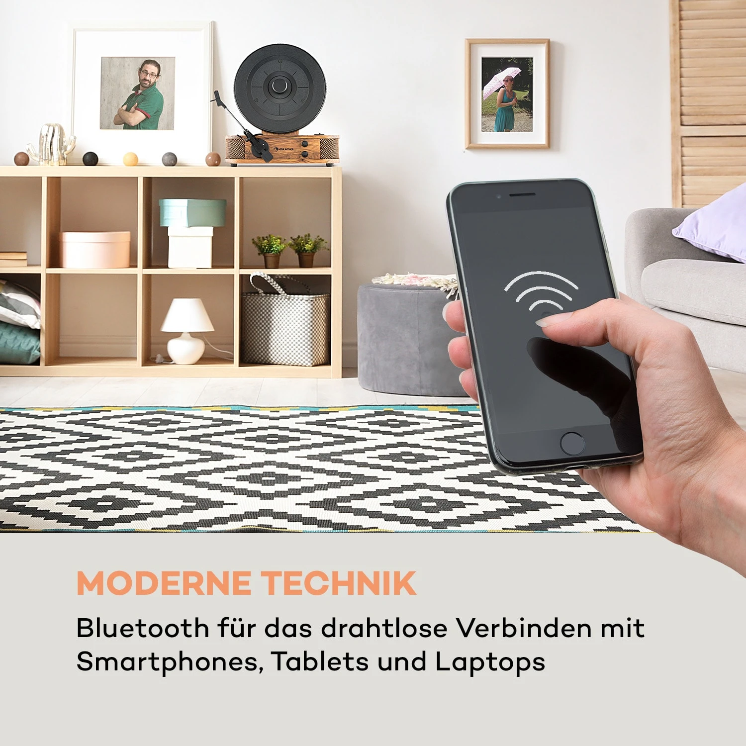 Verticalo SE Retro-Plattenspieler USB BT Line-Out Holz – Bild 4