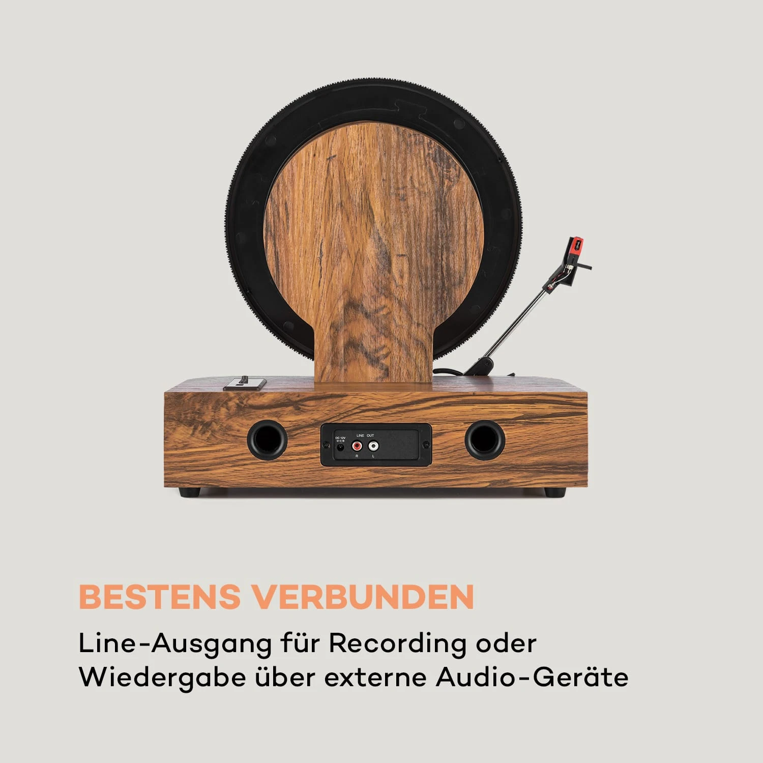 Verticalo SE Retro-Plattenspieler USB BT Line-Out Holz – Bild 5