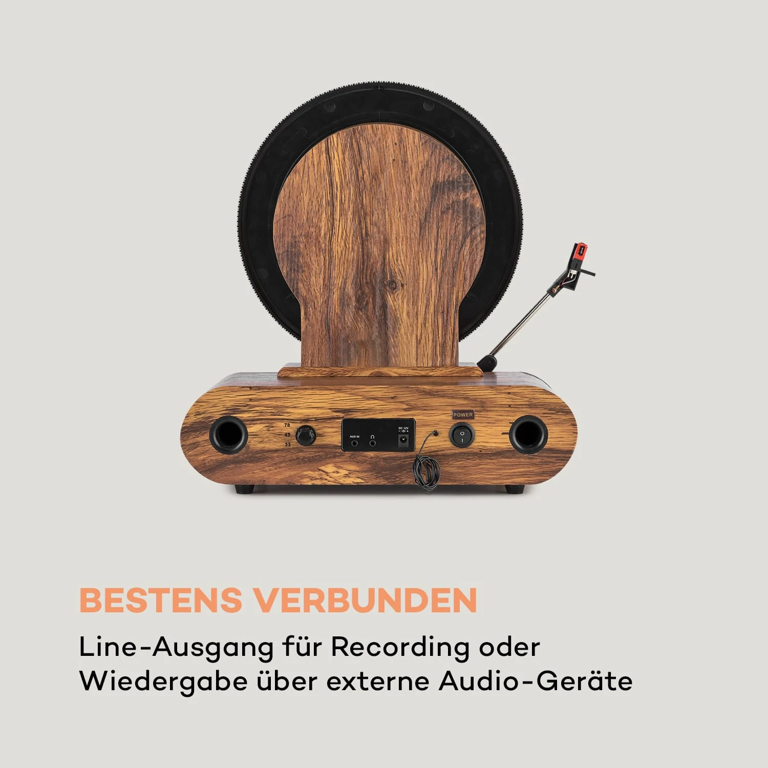 Verticalo SE DAB Retro-Plattenspieler DAB+ UKW-Tuner USB BT AUX Holz – Bild 6