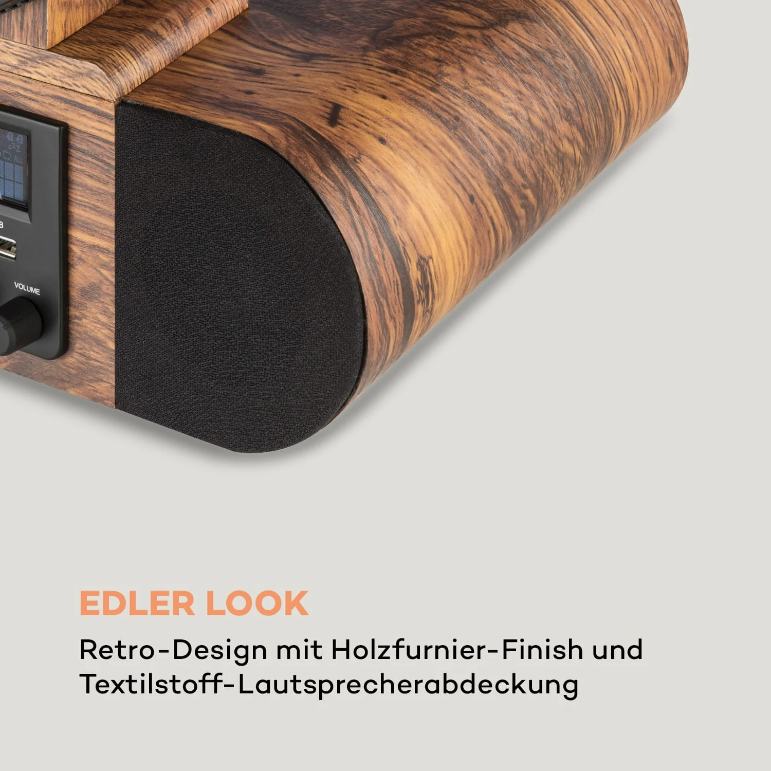 Verticalo SE DAB Retro-Plattenspieler DAB+ UKW-Tuner USB BT AUX Holz – Bild 7