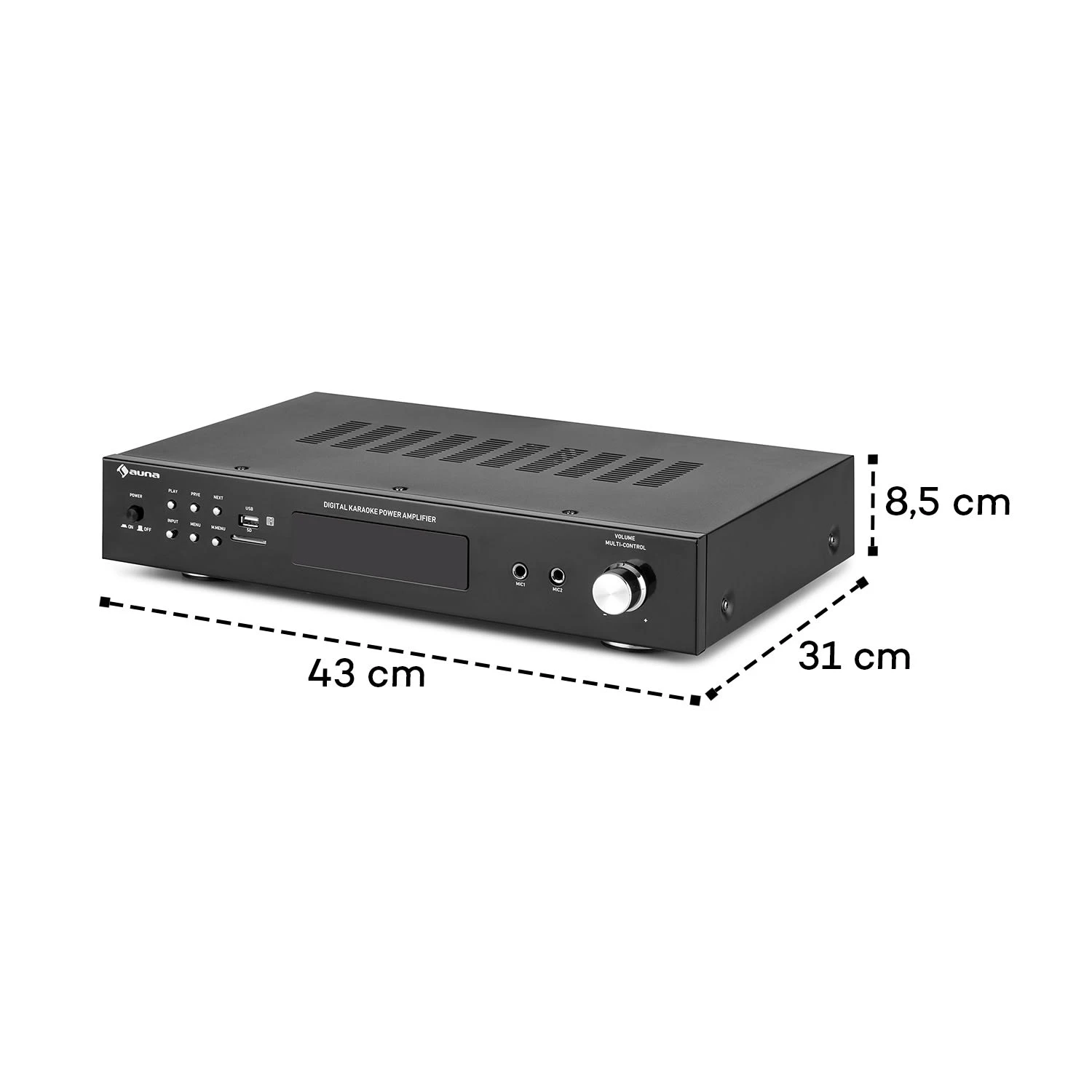 AMP-9200 BT Digital-Stereo-Verstärker 2x60W RMS BT 2xMikro Schwarz – Bild 8