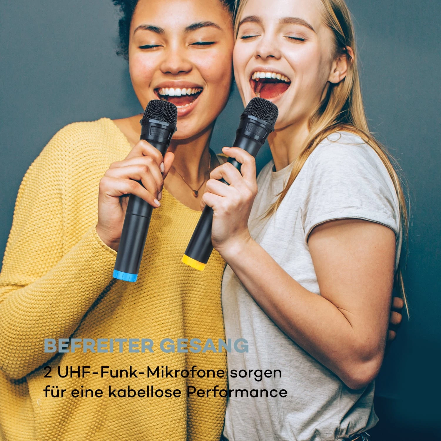 KTV Karaoke-System 15,4" Touch 2UHF-Mic WiFi BT USB SD HDMI Trolley – Bild 6