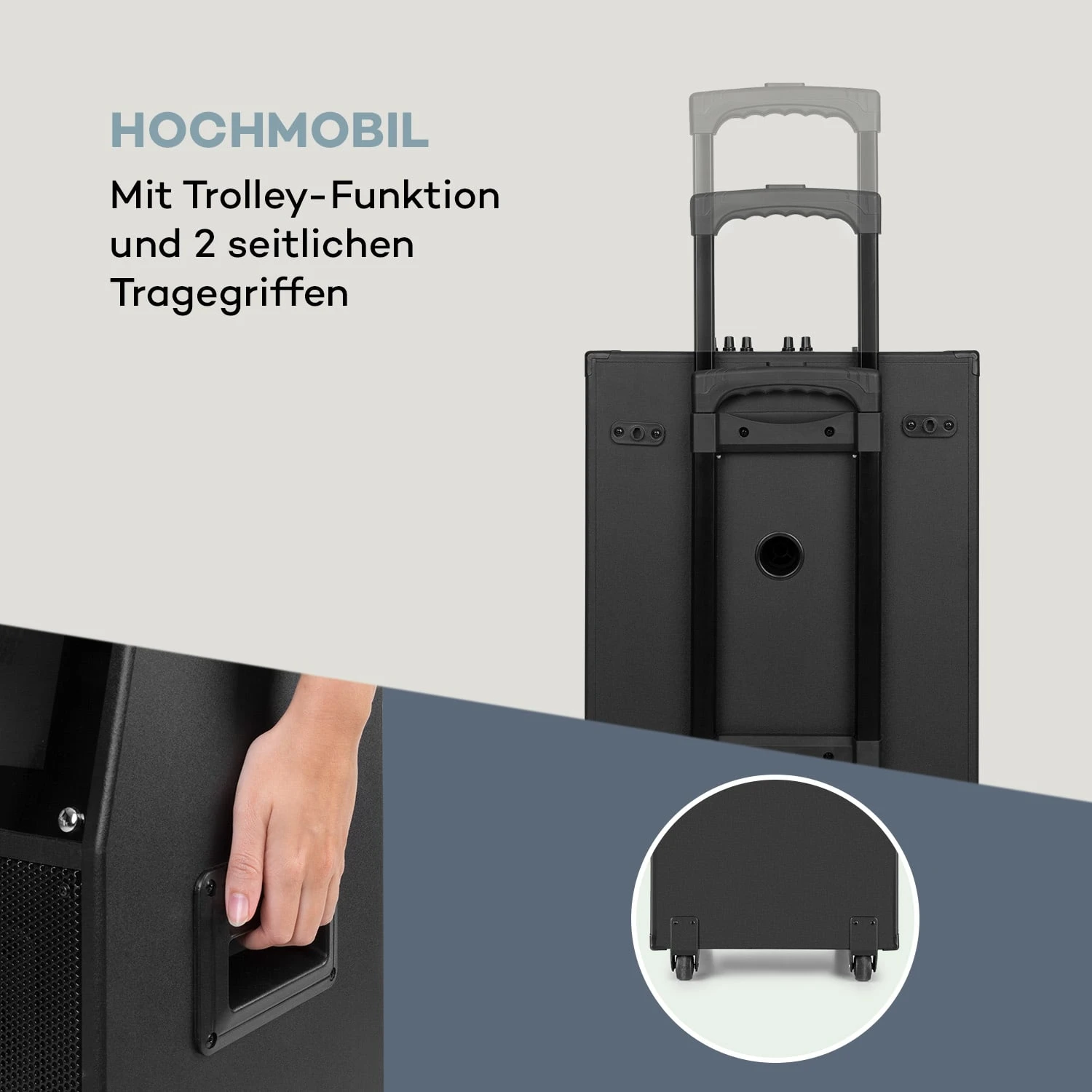 KTV Karaoke-System 15,4" Touch 2UHF-Mic WiFi BT USB SD HDMI Trolley – Bild 10