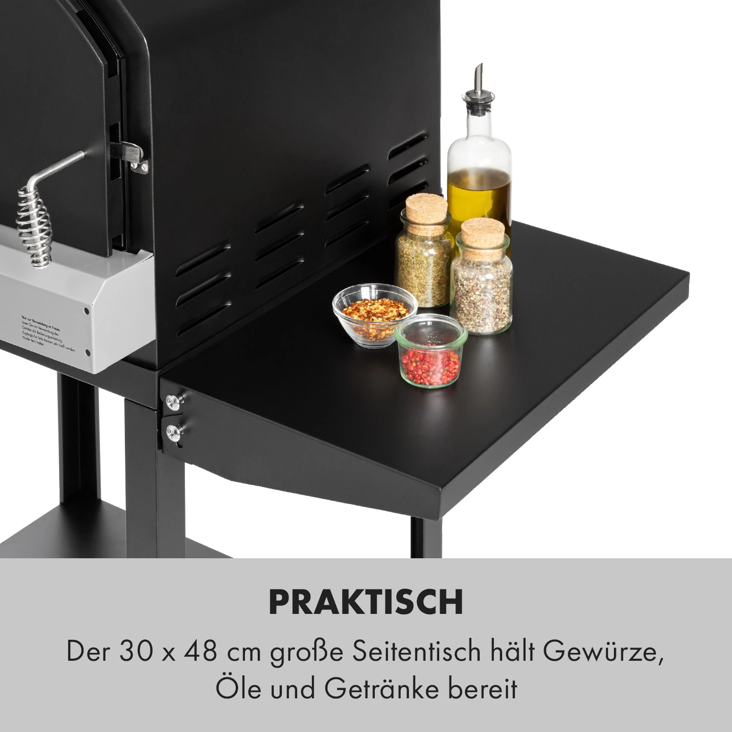 Pizzaiolo Pro Pizza-Gasgrill 76x143x66cm Schamottestein Stahl Mobil – Bild 4