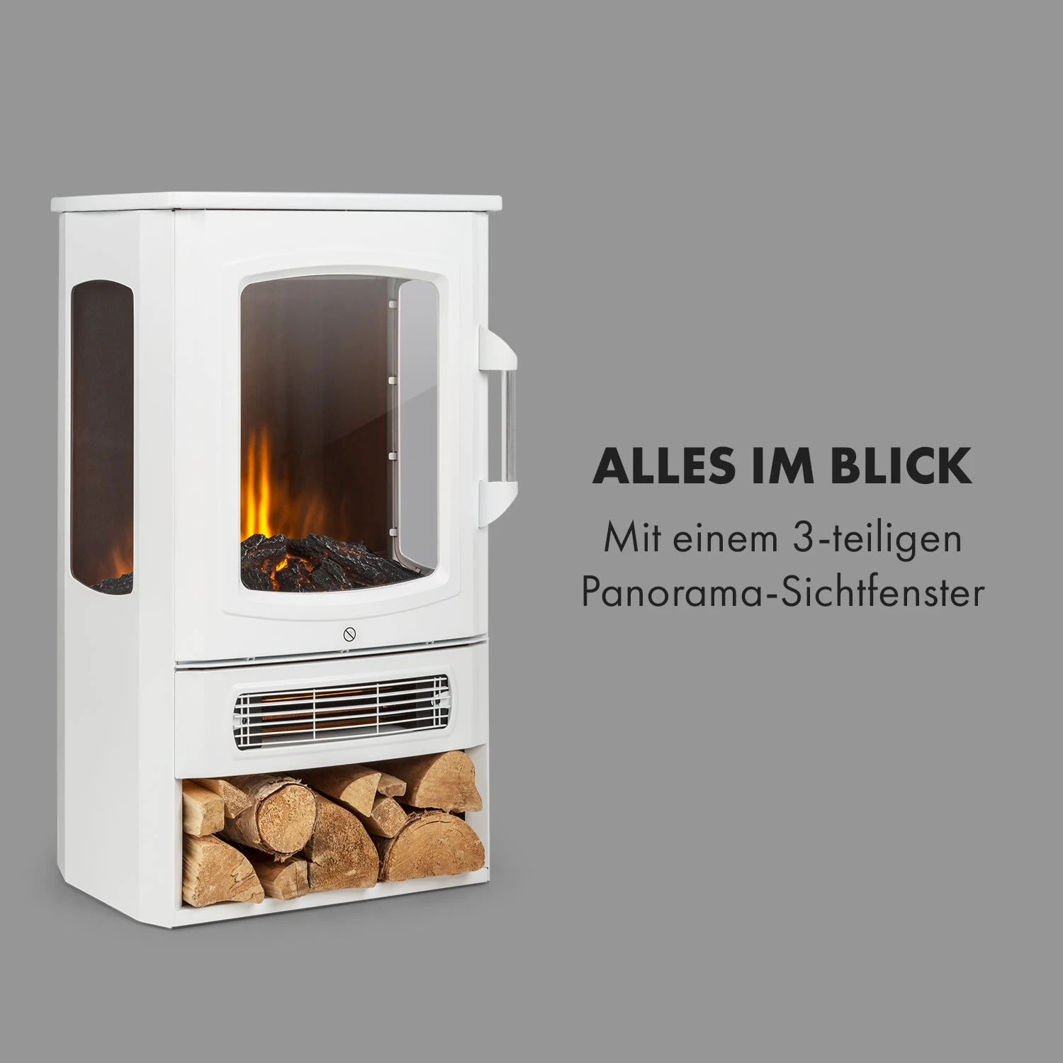 Bormio Panorama Elektrischer Kamin 1000/2000W Thermostat – Bild 3