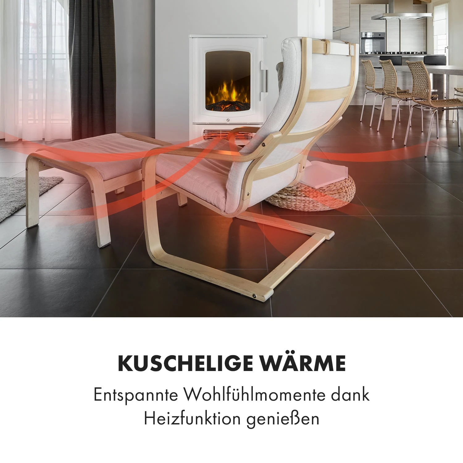 Bormio Panorama Elektrischer Kamin 1000/2000W Thermostat – Bild 8