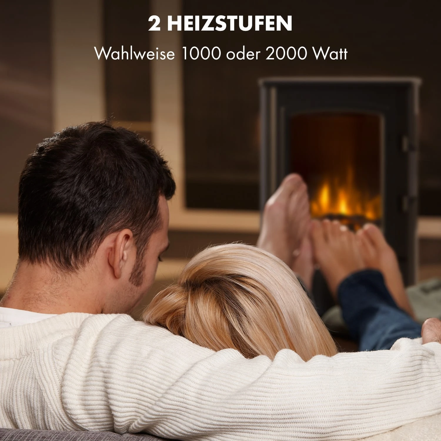 Bormio Panorama Elektrischer Kamin 1000/2000W Thermostat – Bild 4