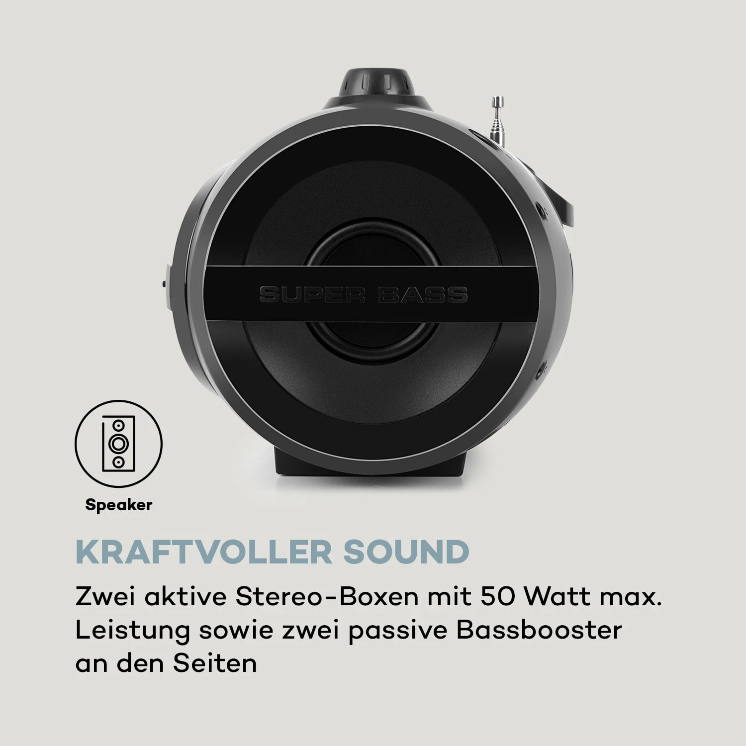 Soundblaster DAB Boombox Bluetooth CD/MP3/USB/AUX DAB+/UKW LED 50Wmax. – Bild 6