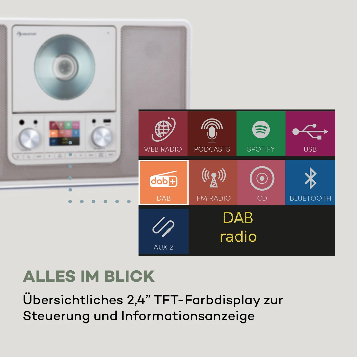 Scala VCD-IR Internetradio WLAN CD BT MP3 DAB+ UKW Radio – Bild 6