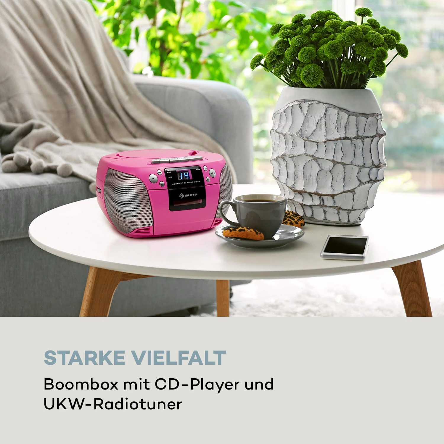 Harper CD Boombox CD-Player Bluetooth Kassette UKW AUX USB – Bild 2