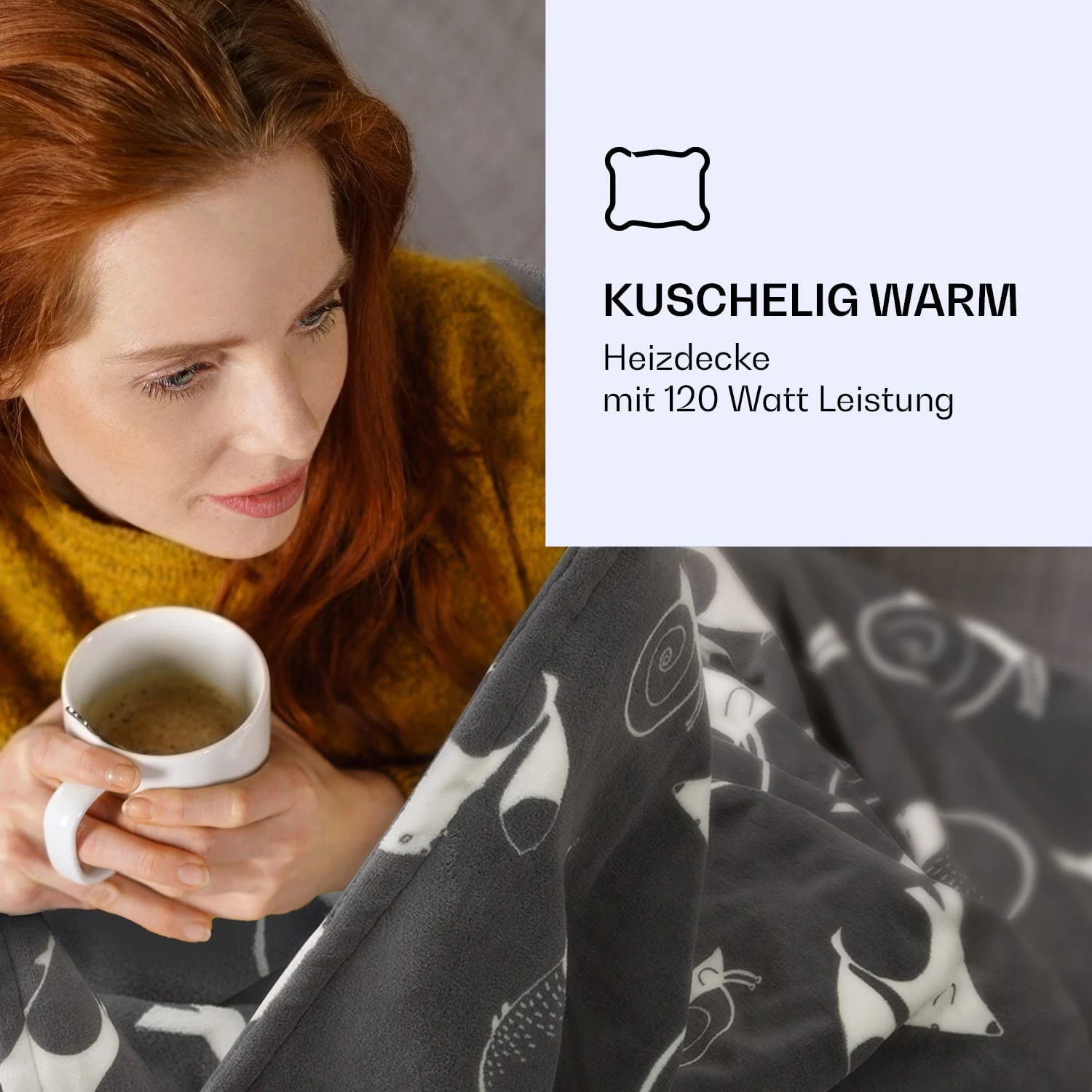 Dr. Watson XXL Heizdecke 3 Stufen Waschbar 200x180cm Coral Fleece – Bild 2