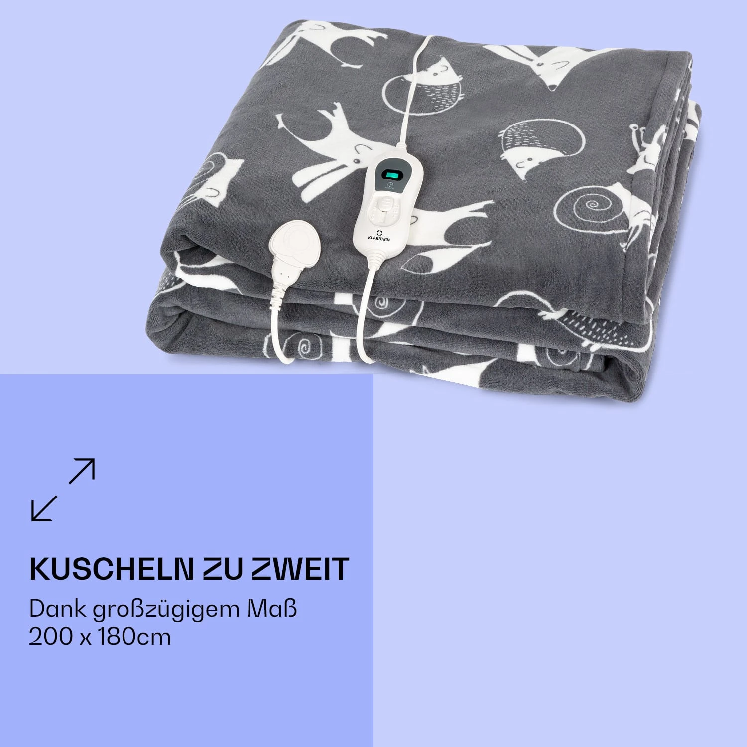 Dr. Watson XXL Heizdecke 3 Stufen Waschbar 200x180cm Coral Fleece – Bild 5