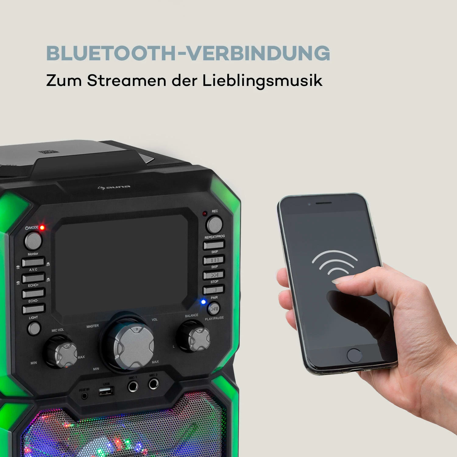 Rockstar Plus Karaoke-Anlage Karaokemaschine BT USP CD LED-Show RCA – Bild 3