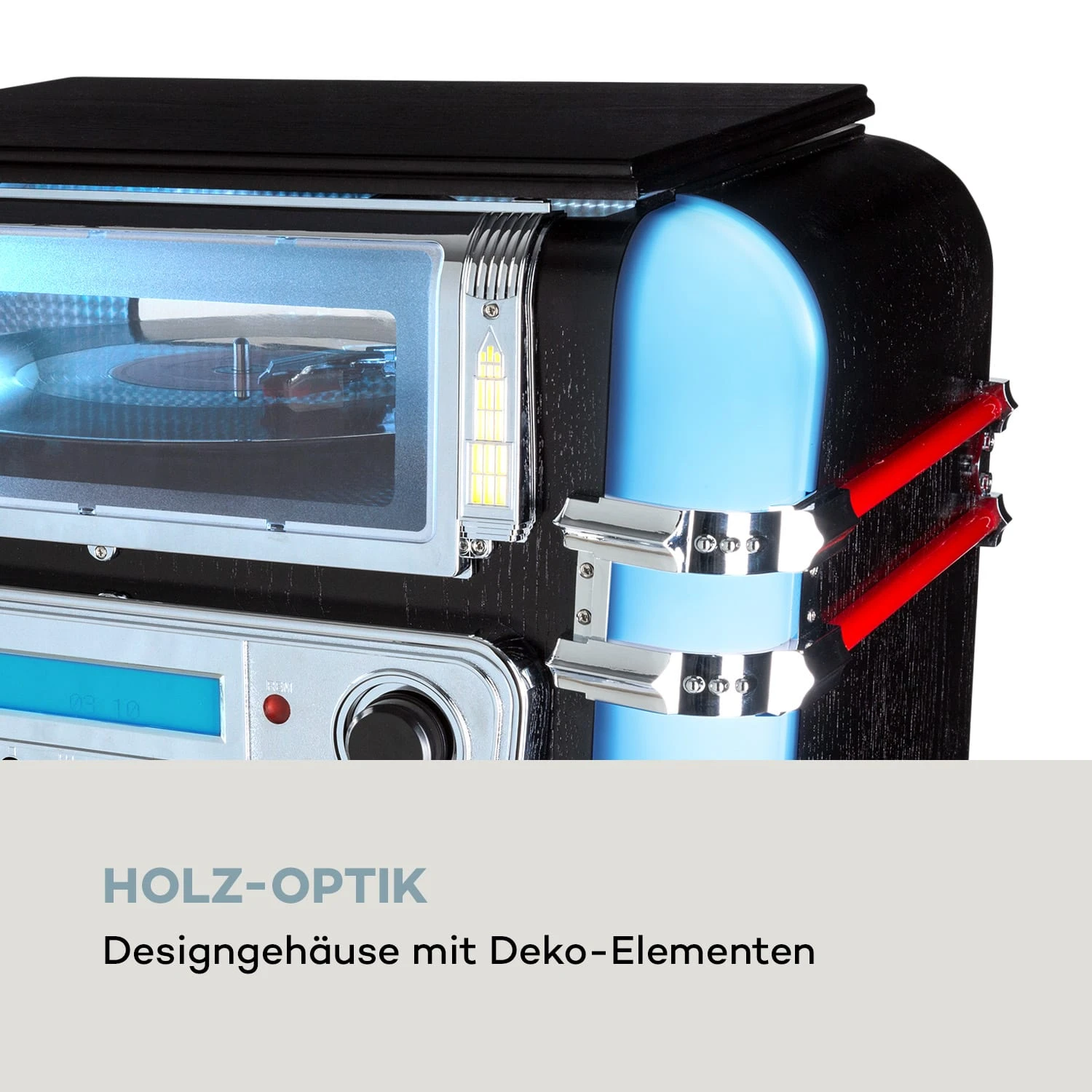 Graceland Mini Jukebox CD-Player Plattenspieler DAB+/FM-Radio LED – Bild 8