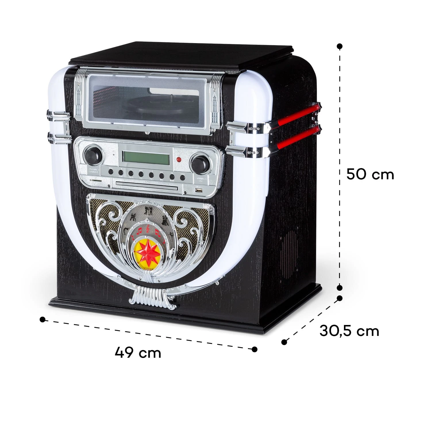 Graceland Mini Jukebox CD-Player Plattenspieler DAB+/FM-Radio LED – Bild 9
