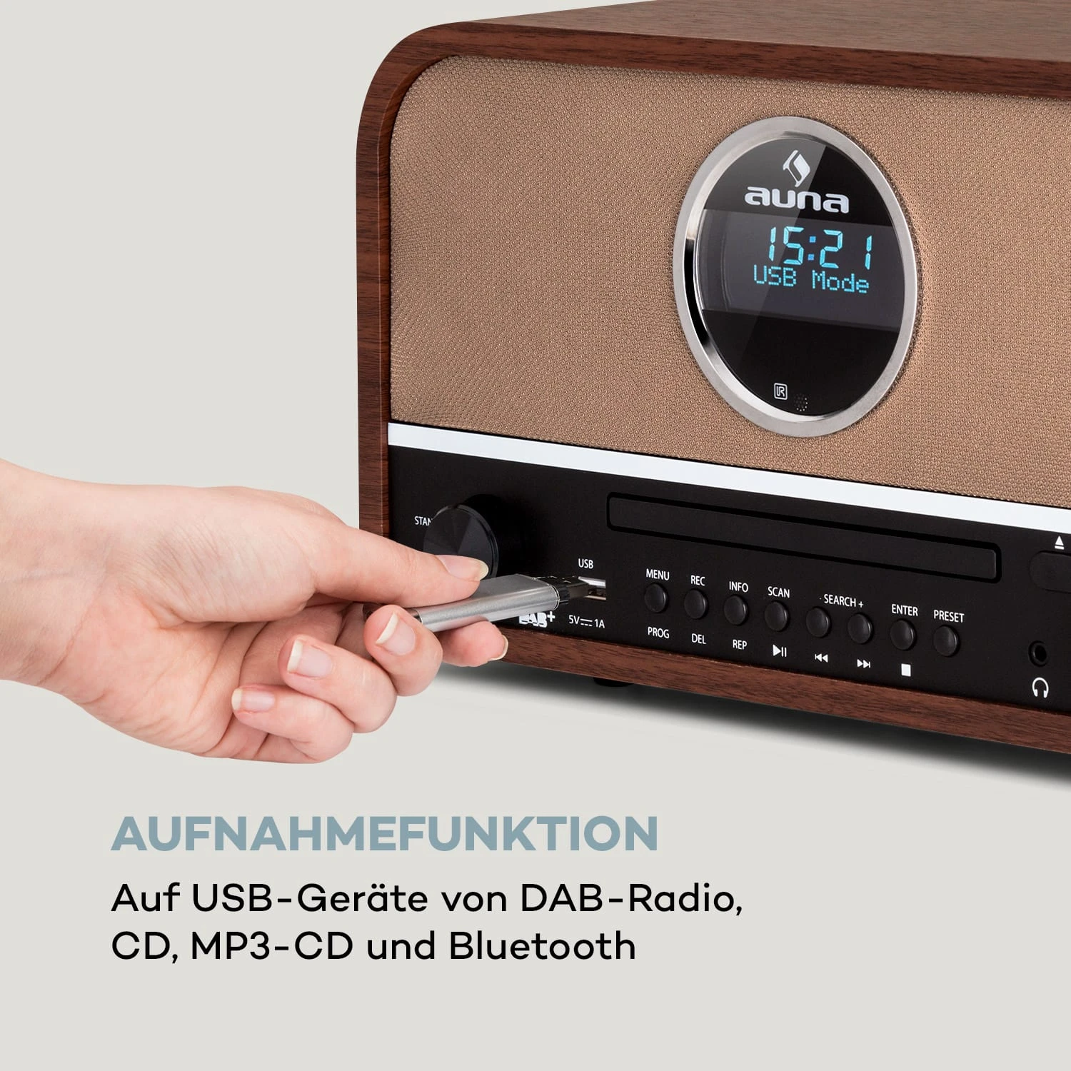 Auna Columbia DAB Radio 60 W CD-Player DAB+/UKW-Tuner USB-Aufnahme Bluetooth – Bild 7