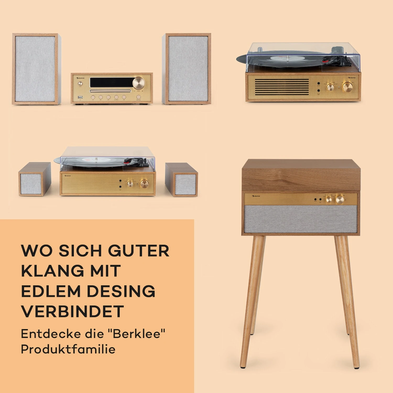 Berklee HiFi Stereo System BT Stereo-Lautsprecher UKW MP3 USB Line-In – Bild 5