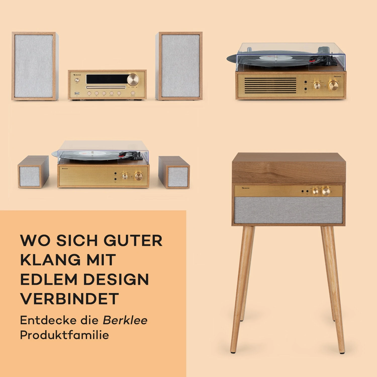 Berklee HiFi Stereo System BT Stereo-Lautsprecher UKW MP3 USB Line-In – Bild 5