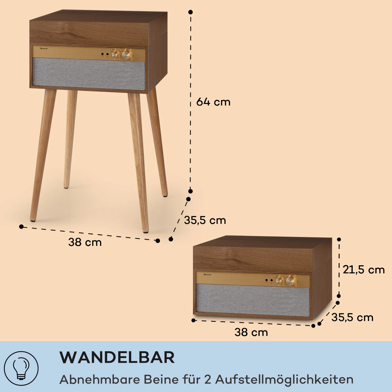 Berklee TT Case Plattenspieler Riemenantrieb 33,3 45 & 78 U/min Stereo – Bild 7