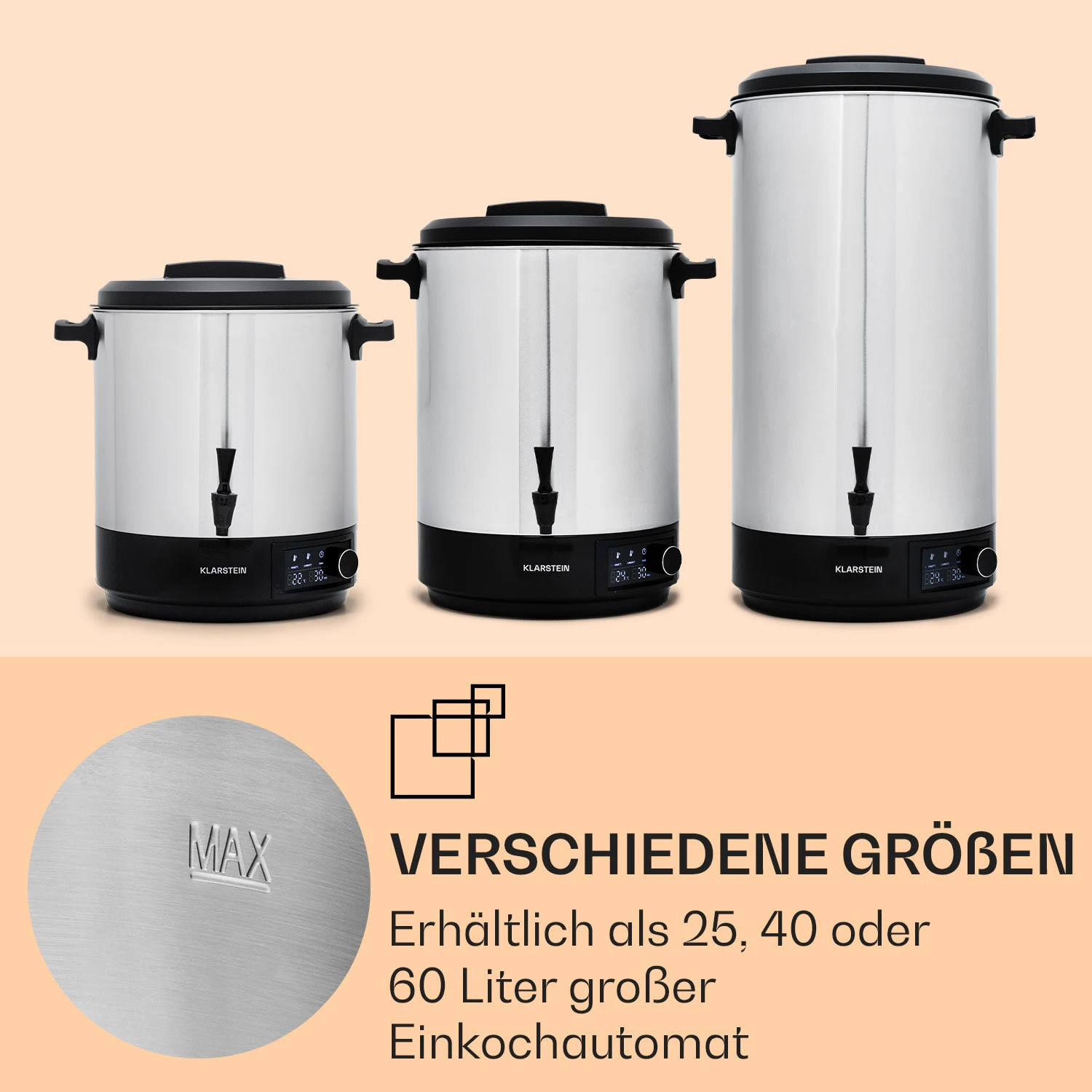 Abbey 25 Einkochautomat Getränkespender 25L 100°C 180min Edelstahl – Bild 7